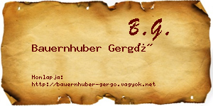 Bauernhuber Gergő névjegykártya